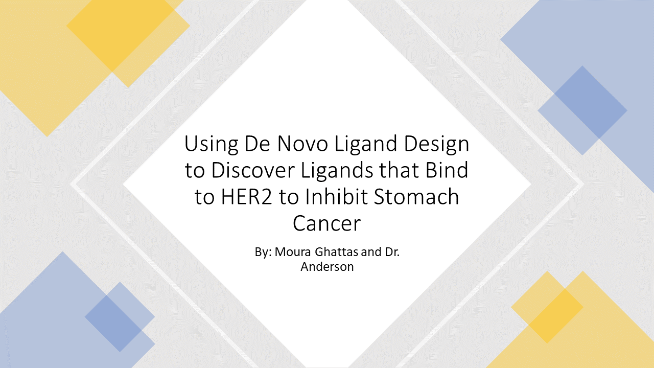 Using De Novo Drug Design to Discover Novel Inhibitors of Stomach Cancer Poster