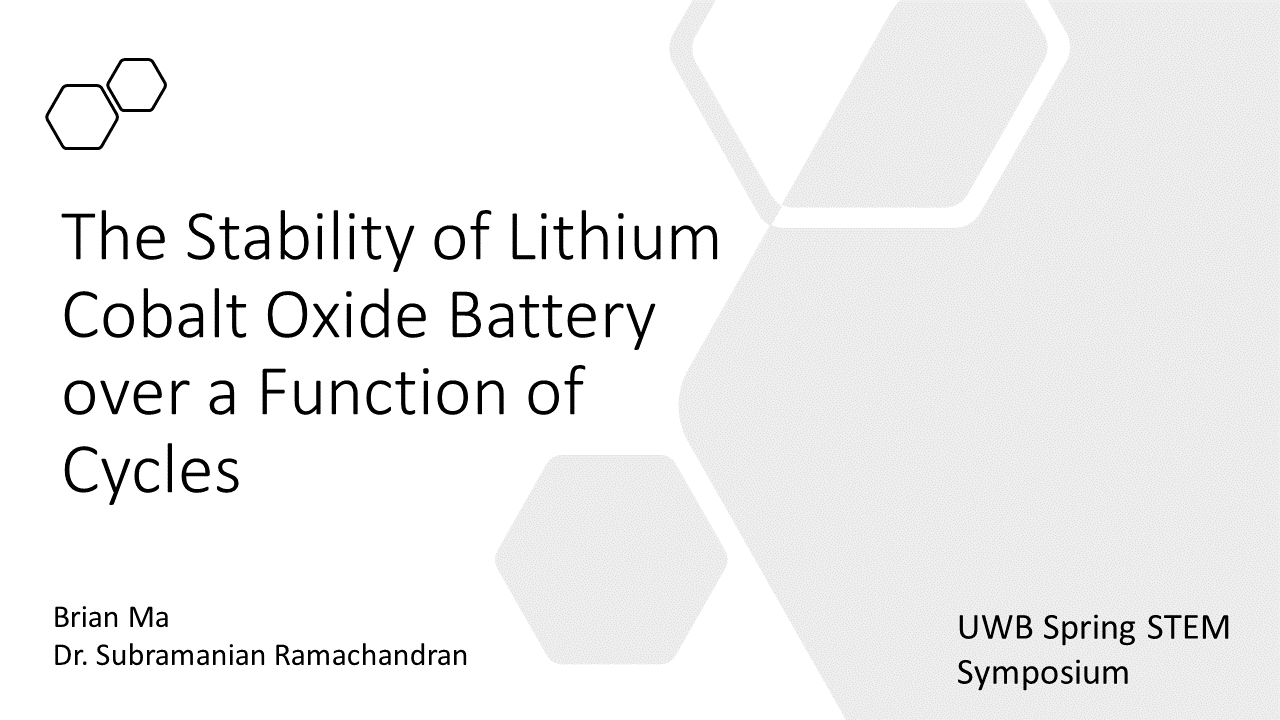 The Stability of Lithium Cobalt Oxide Battery over a Function of Cycles Poster