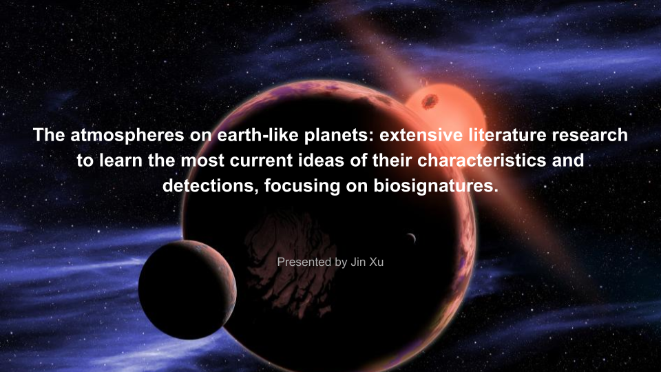 The Atmospheres on Earth-like Planets: Extensive Literature Research to learn the most current ideas of their characteristics and detections, focusing on Biosignatures.